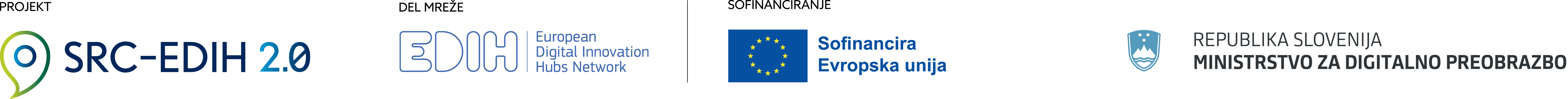 Partnerji projekta: Razvojni center Novo mesto, SRC-EDIH, EDIH Network, Evropska unija, Republika Slovenija