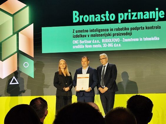 Rudolfovo in CNC Borštnar prejela nacionalno priznanje GZS za inovacije