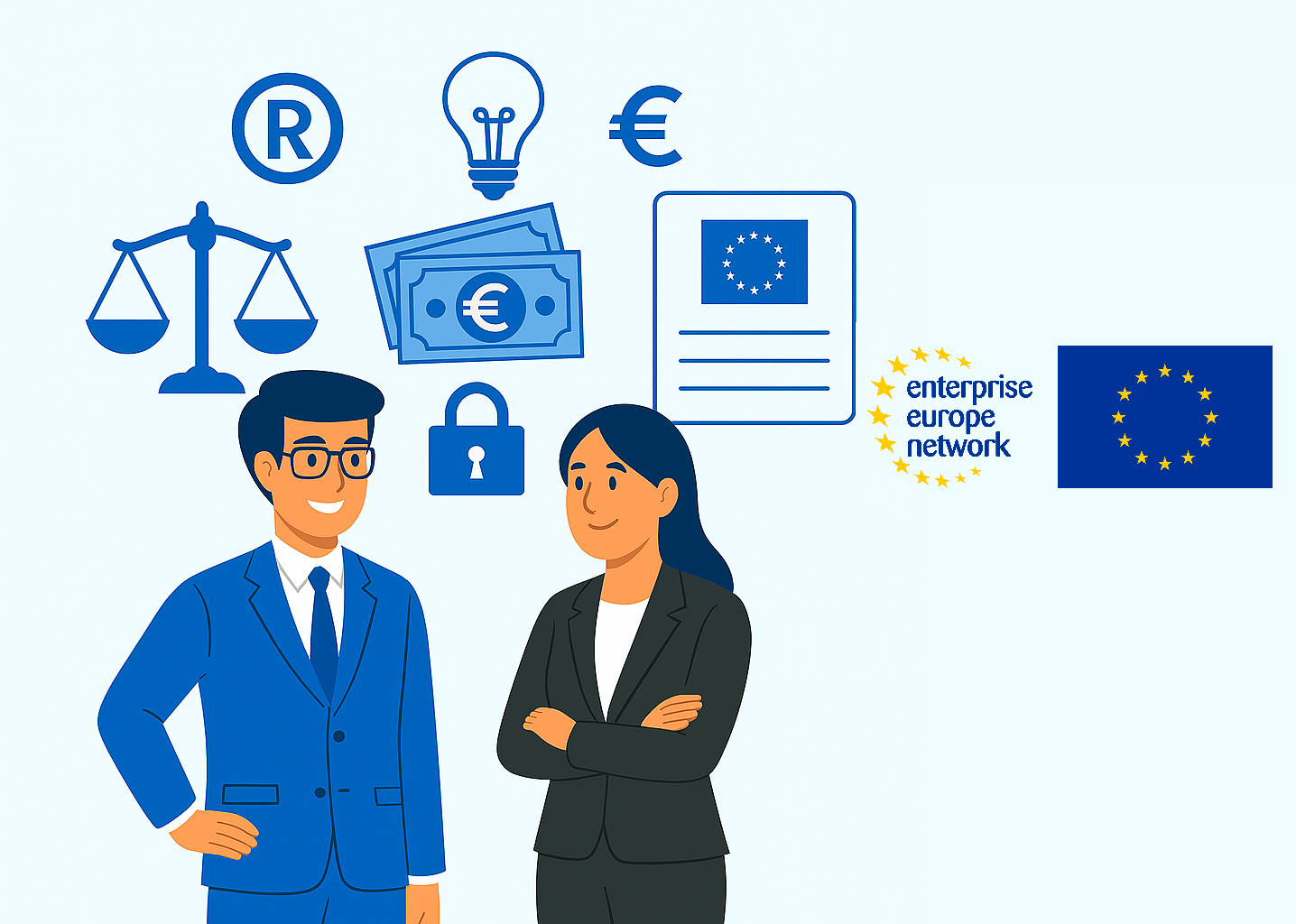 Svetovanje na področjih pravic intelektualne lastnine, financiranja in zakonodaje EU v okviru mreže EEN